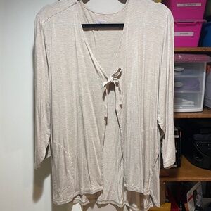 Logo by Lori Goldstein cropped tie front cardigan